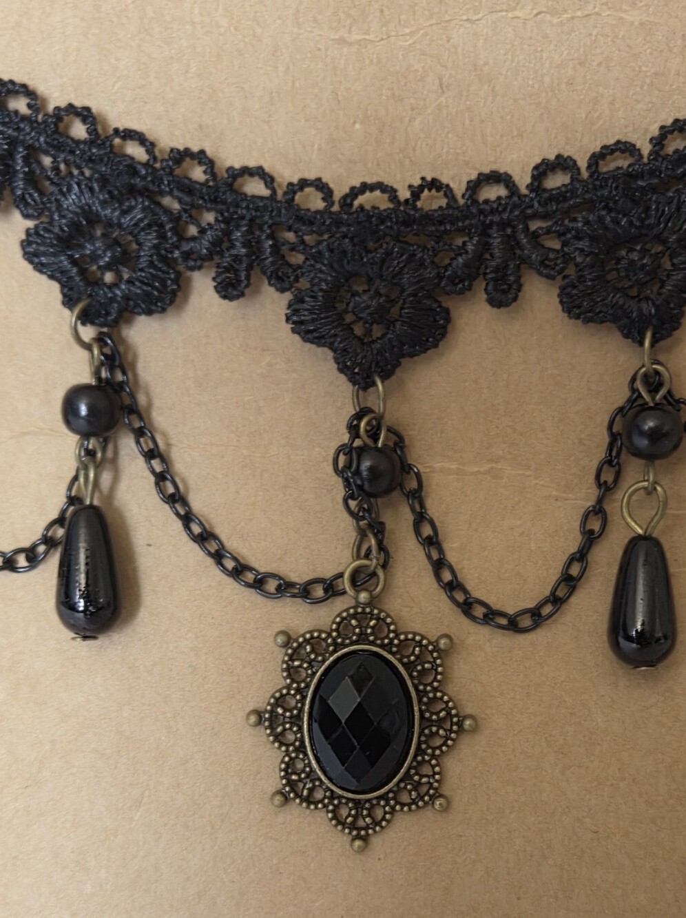 Handmade Black Victorian Lace Choker Necklace NIP - Picture 7 of 7